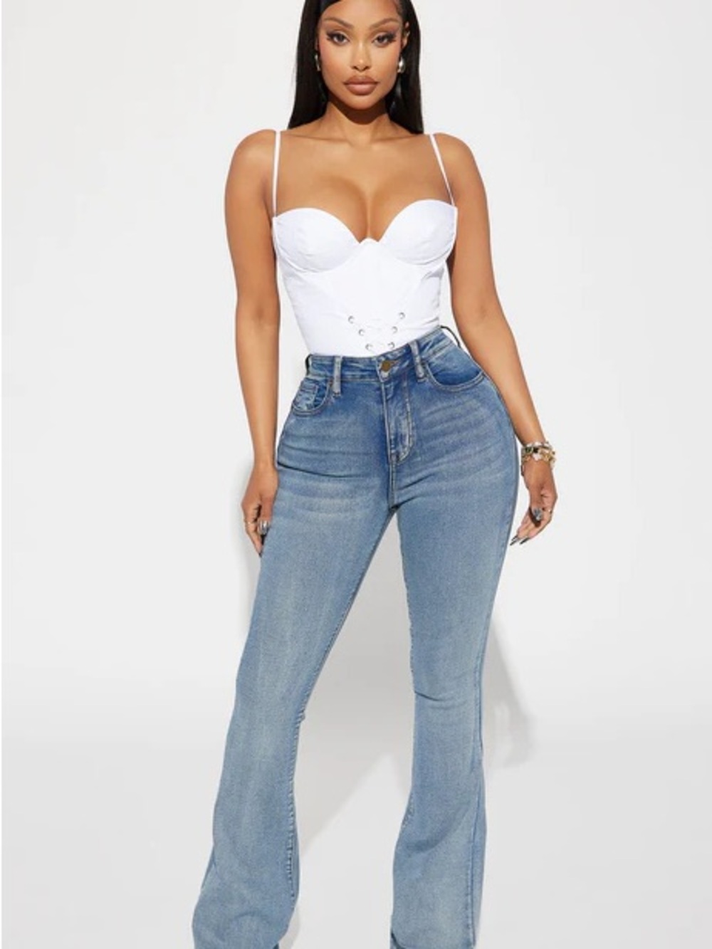 Gemma Sculpting Stretch Flare Jeans - Vintage Wash
